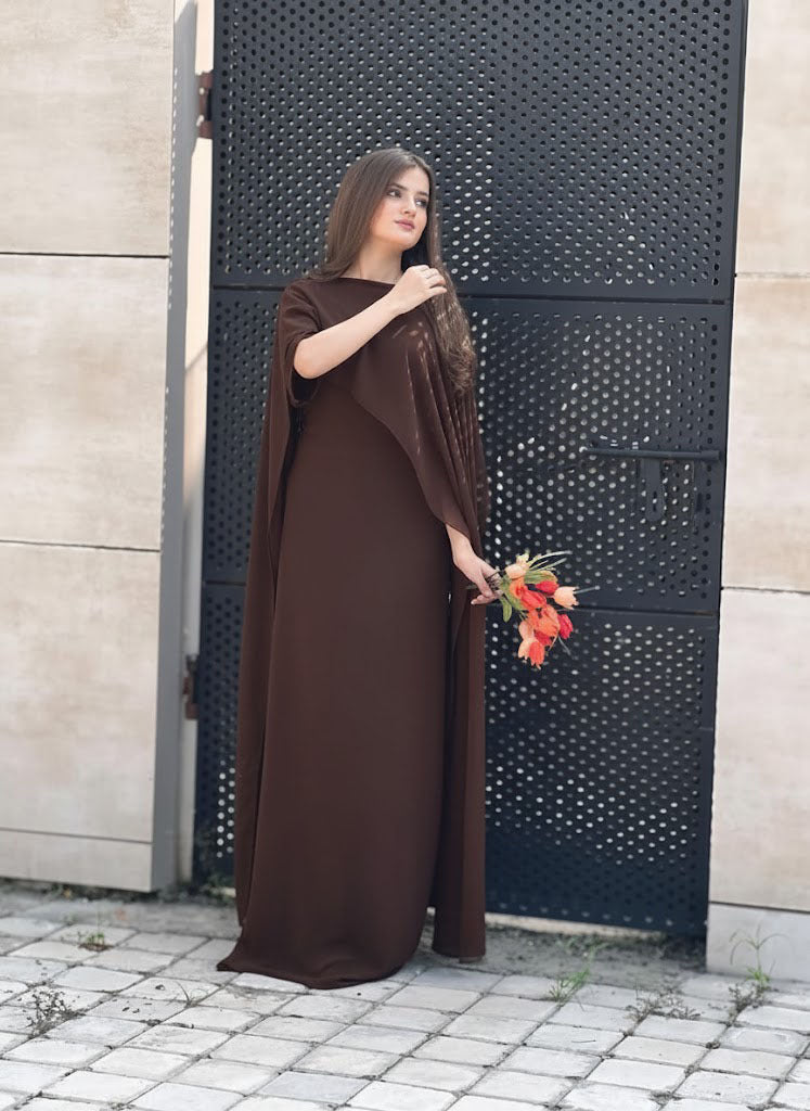 Cap Shawl with long body fitted Maxi 2pcs shefone stuff