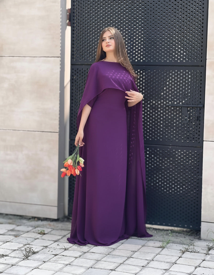 Cap Shawl with long body fitted Maxi 2pcs shefone stuff