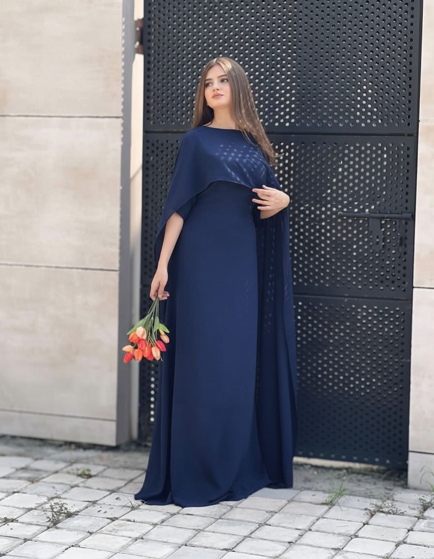 Cap Shawl with long body fitted Maxi 2pcs shefone stuff