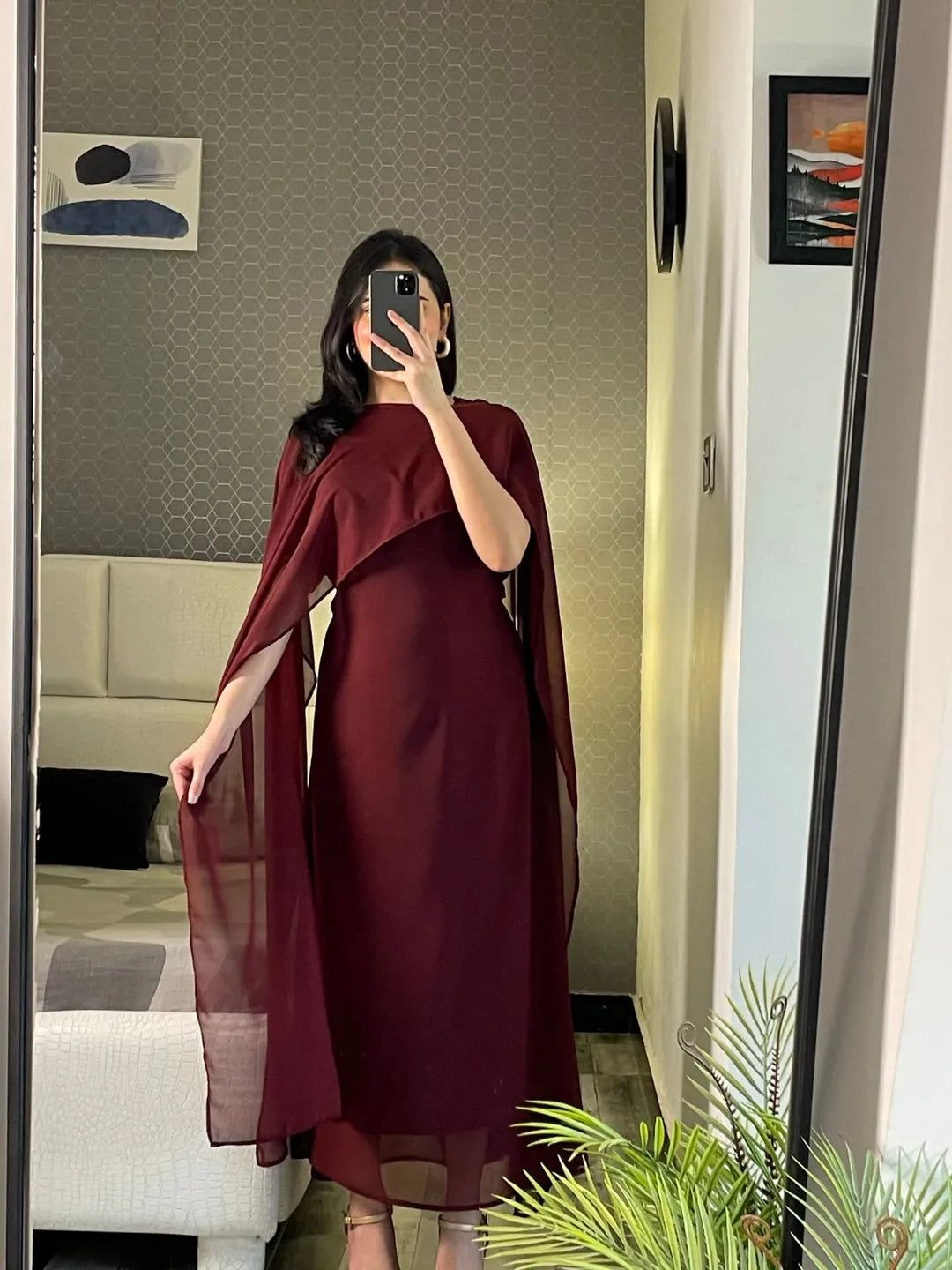 Cap Shawl with long body fitted Maxi 2pcs shefone stuff