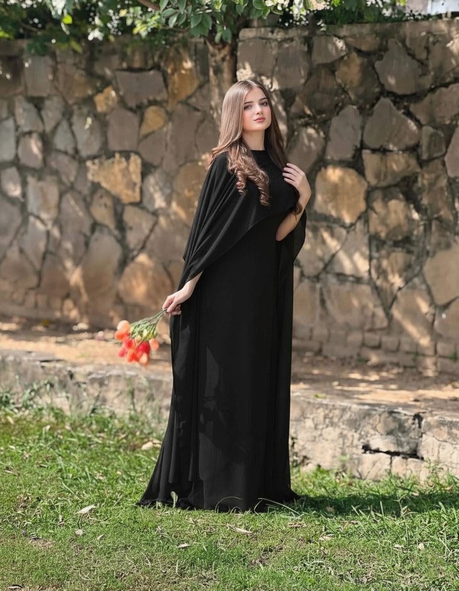 Cap Shawl with long body fitted Maxi 2pcs shefone stuff