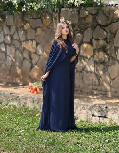 Cap Shawl with long body fitted Maxi 2pcs shefone stuff