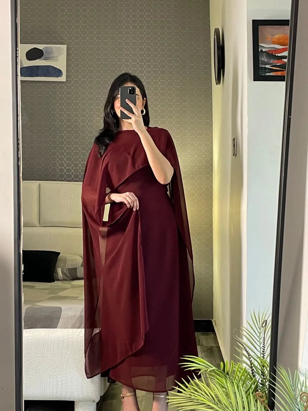Cap Shawl with long body fitted Maxi 2pcs shefone stuff
