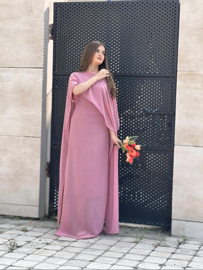 Cap Shawl with long body fitted Maxi 2pcs shefone stuff