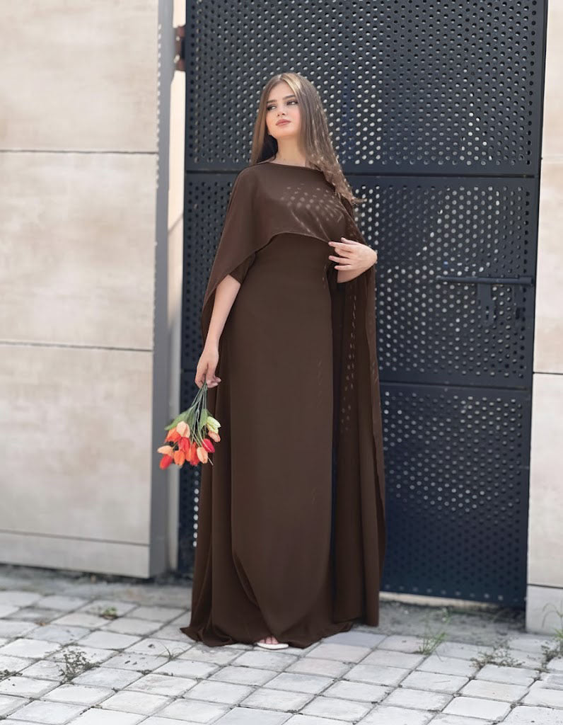 Cap Shawl with long body fitted Maxi 2pcs shefone stuff
