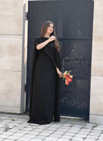 Cap Shawl with long body fitted Maxi 2pcs shefone stuff