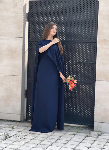 Cap Shawl with long body fitted Maxi 2pcs shefone stuff