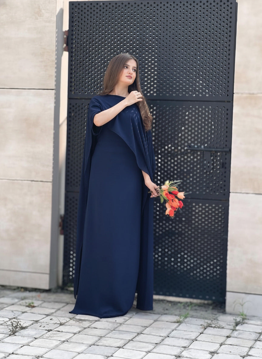 Cap Shawl with long body fitted Maxi 2pcs shefone stuff