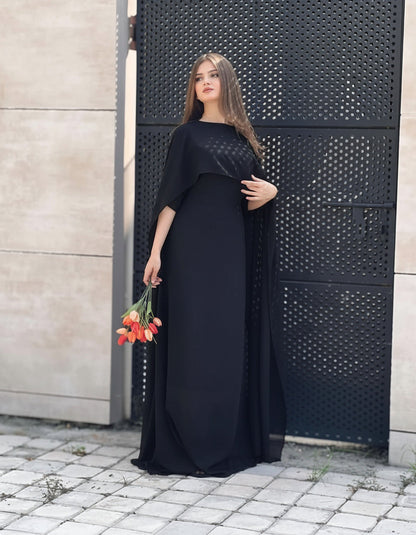 Cap Shawl with long body fitted Maxi 2pcs shefone stuff